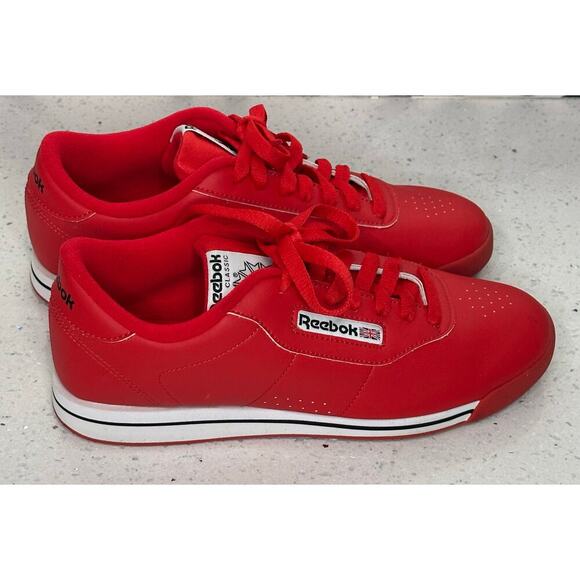 Reebok Princess Red Sneakers Low-Top Minimalist Design Size 9 - Picture 2 of 5
